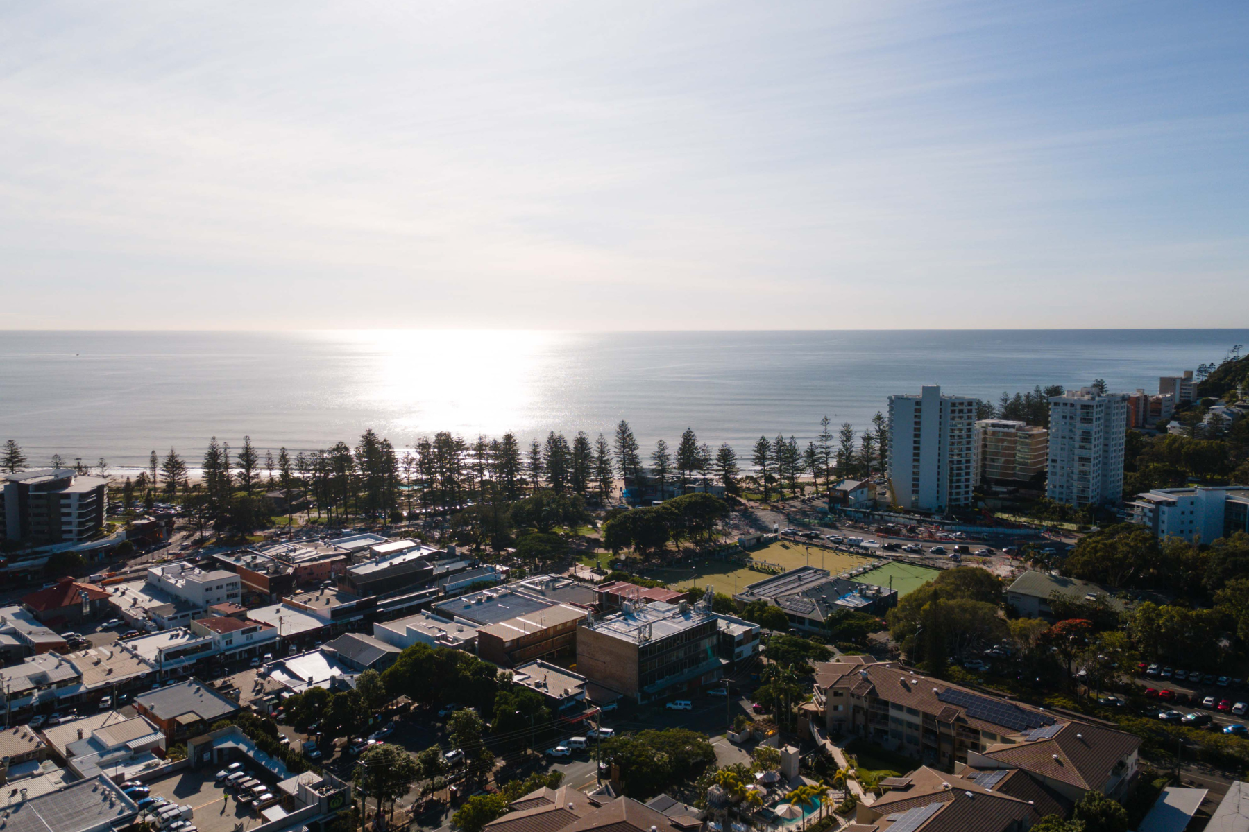 Aerial photo of James Street, Burleigh Heads
